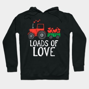 Loads Of Love Tractor Cute Valentines Day Truck Toddler Boys Hoodie